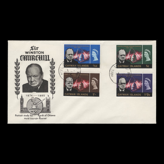 Cayman Islands 1966 (FDC) Churchill Commemoration, HELL