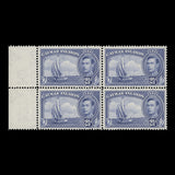 Cayman Islands 1938 (Variety) 2½d Schooner block with double frame