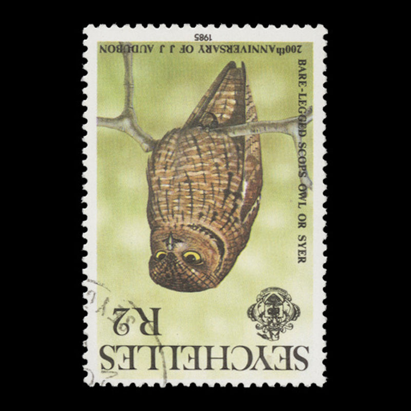 Seychelles 1985 (Variety) R2 Bare-Legged Scops Owl with inverted watermark