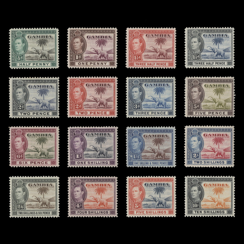 Gambia 1938 (MLH) Elephant Definitives