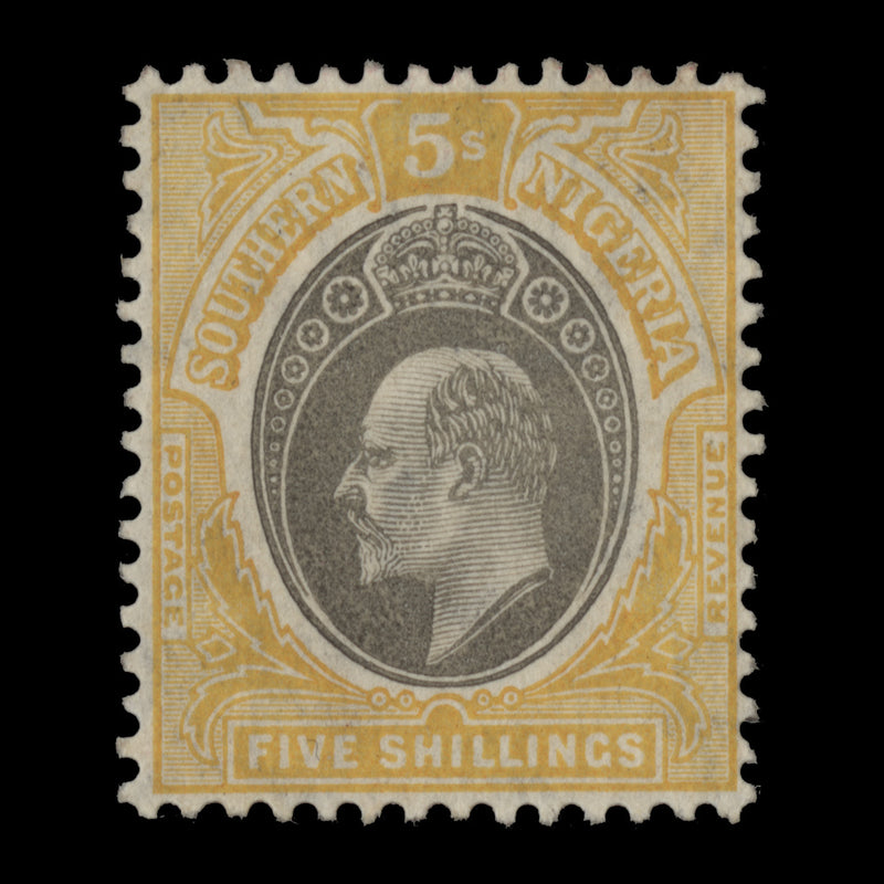 Southern Nigeria 1907 (MLH) 5s Grey-Black & Yellow, head A