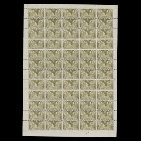 Bermuda 1954 (MNH) ½d Easter Lilies pane, yellow-olive shade