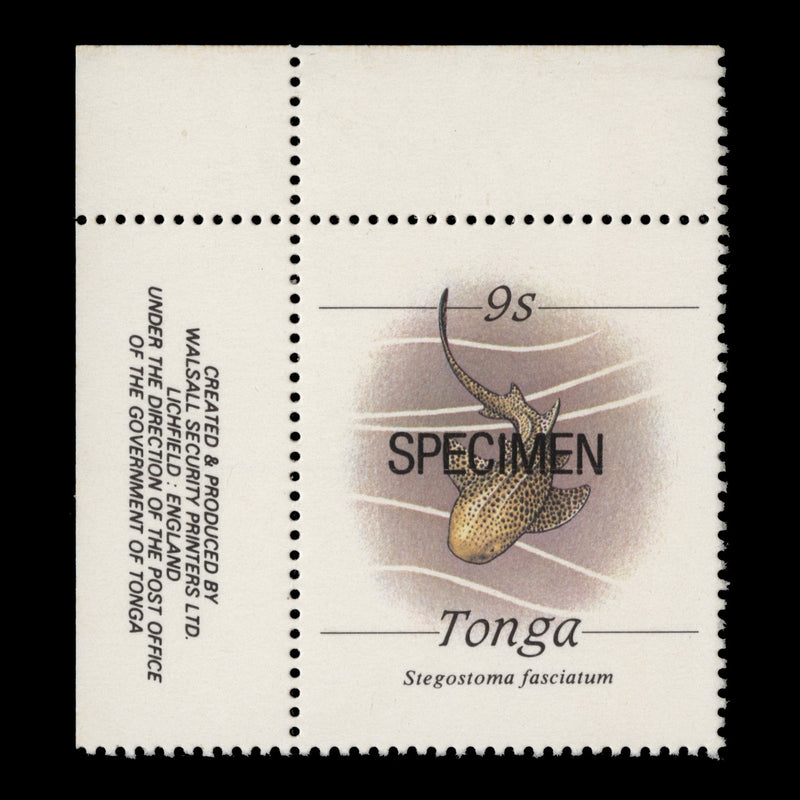 Tonga 1985 (MNH) 9s Variegated Shark SPECIMEN single