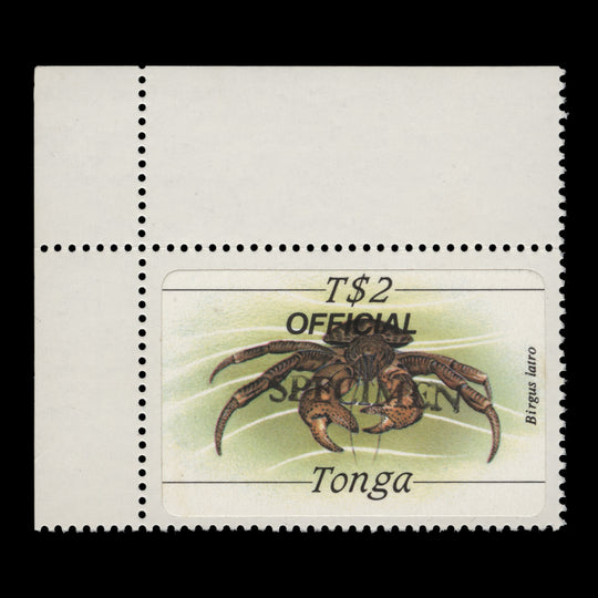 Tonga 1984 (MNH) T$2 Coconut Crab SPECIMEN single, official