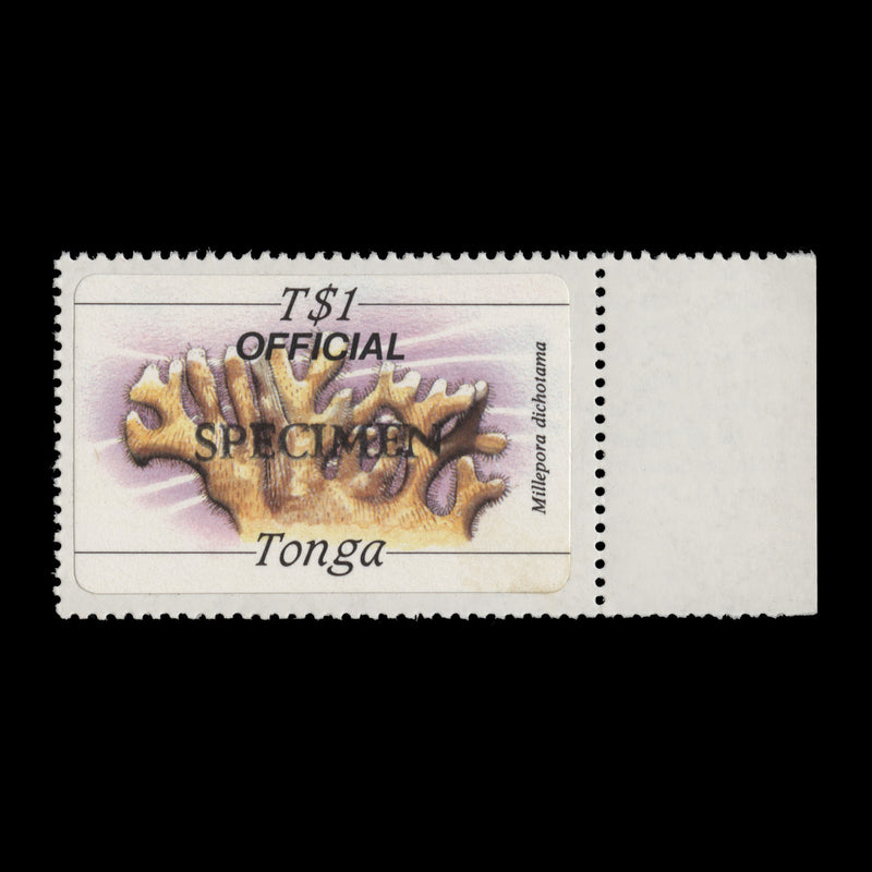 Tonga 1984 (MNH) T$1 Net Fire Coral SPECIMEN single, official