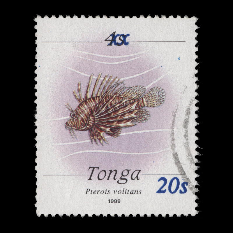Tonga 1993 (Used) 20s/4s Lionfish provisional