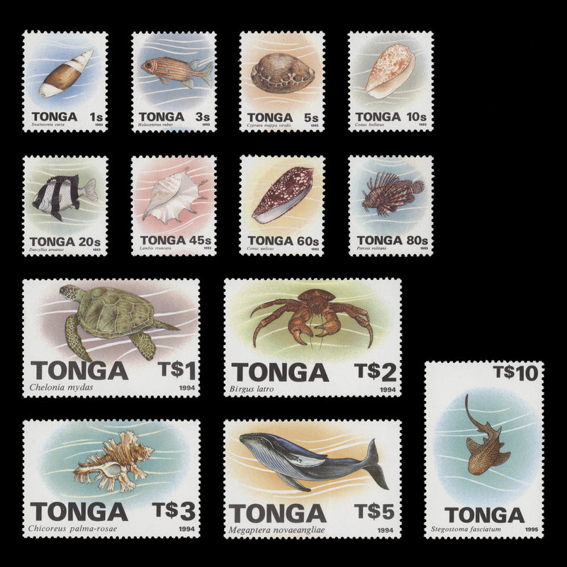 Tonga 1993-94 (MNH) Marine Life redrawn definitives