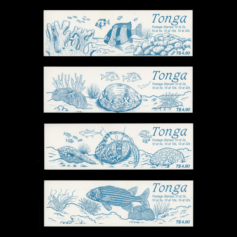 Tonga 1990 (Proof) T$4.90 Marine Life unstitched booklet front covers