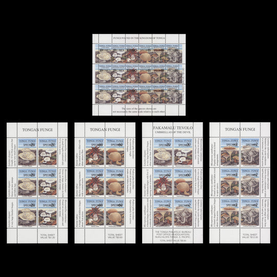 Tonga 1997 (MNH) Fungi SPECIMEN sheetlets