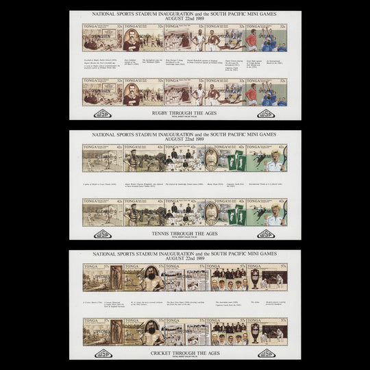 Tonga 1989 (MNH) National Sports Stadium Inauguration SPECIMEN sheetlets