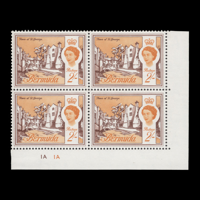 Bermuda 1962 (MLH) 2s Town of St George plate 1A–1A block