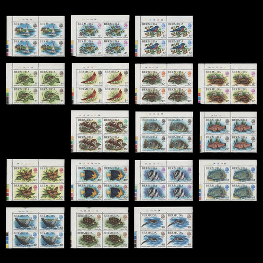 Bermuda 1978-79 (MNH) Wildlife Definitives plate blocks