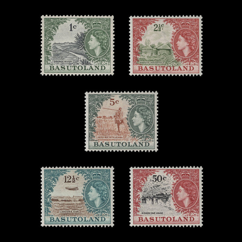 Basutoland 1964 (MLH) Decimal Definitives, St Edward's crown watermark