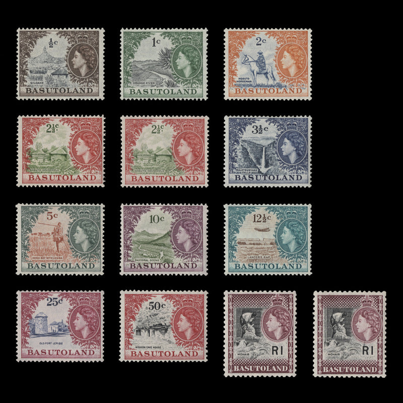 Basutoland 1961-63 (MLH) Decimal Definitives including shades