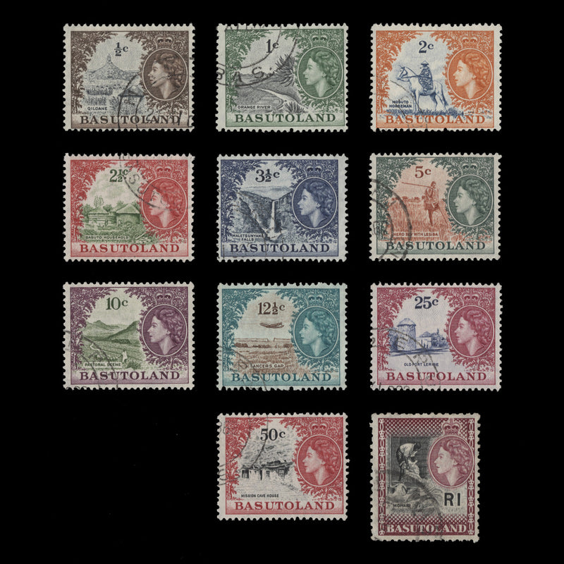 Basutoland 1961-63 (Used) Decimal Definitives, script CA watermark