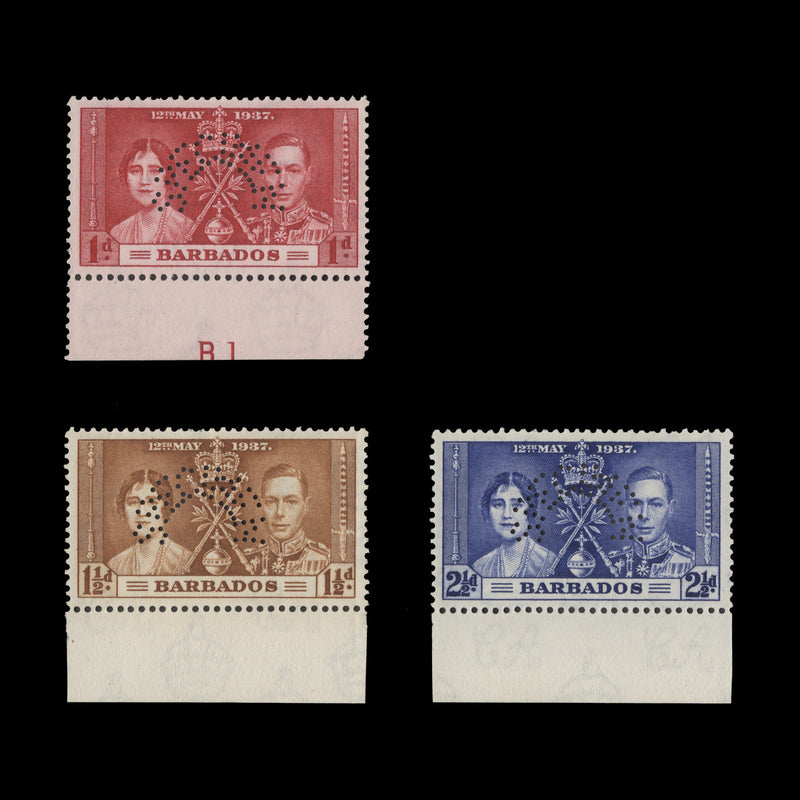 Barbados 1937 (MNH) Coronation SPECIMEN set