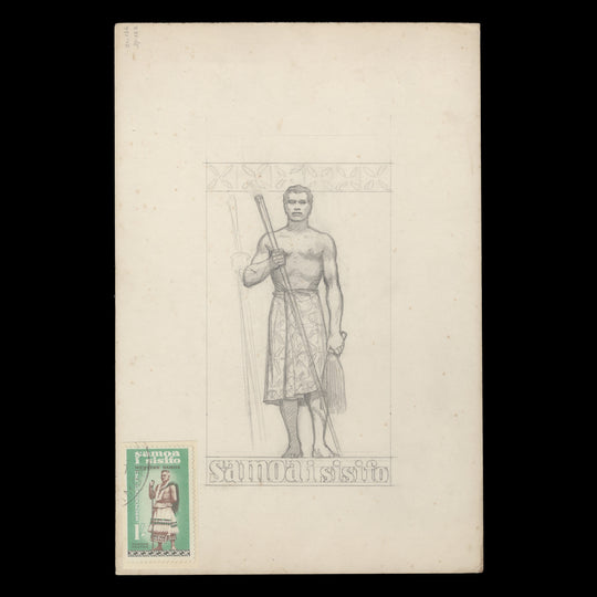 Samoa 1962 (Artwork) Samoan Orator pencil essay