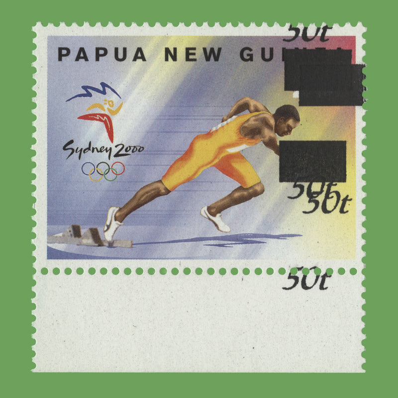 Papua New Guinea 2001 (Variety) 50t/25t Sydney Olympics with surcharge triple