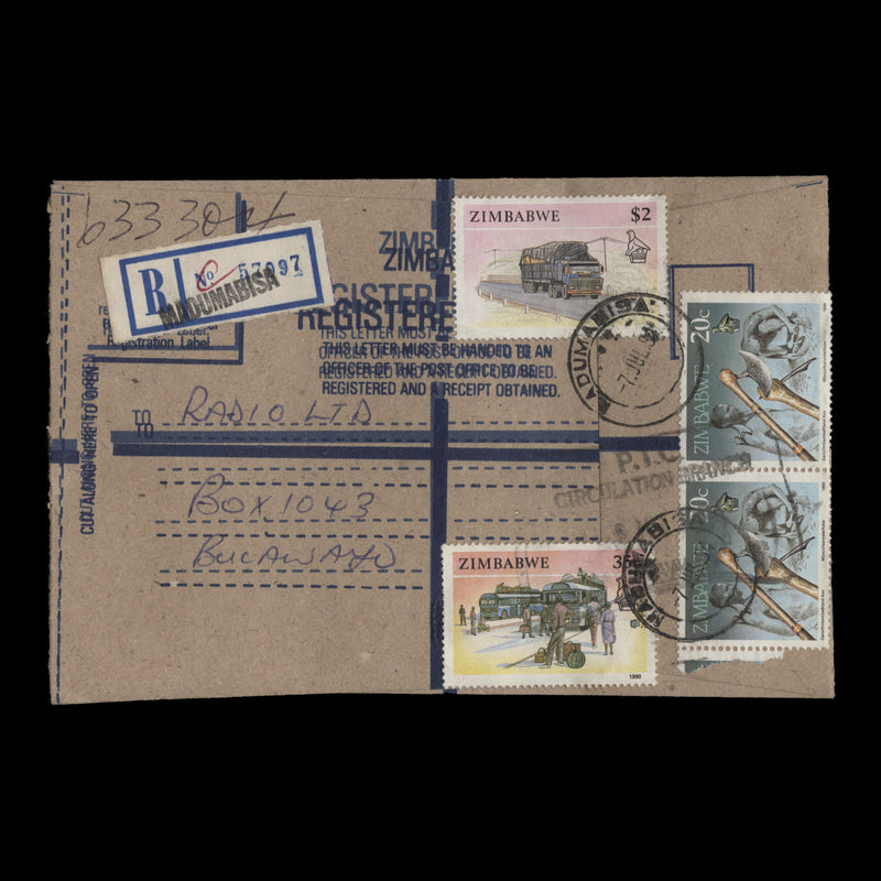 Zimbabwe 1980 (Used) Registered Envelope with double impression