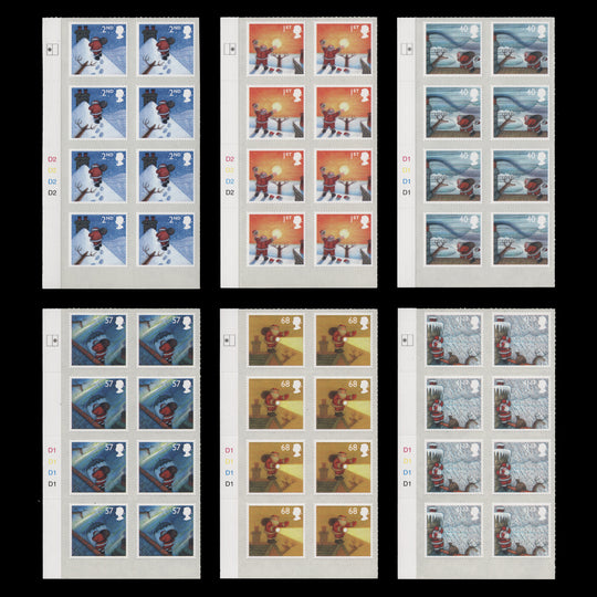 Great Britain 2004 (MNH) Christmas cylinder blocks
