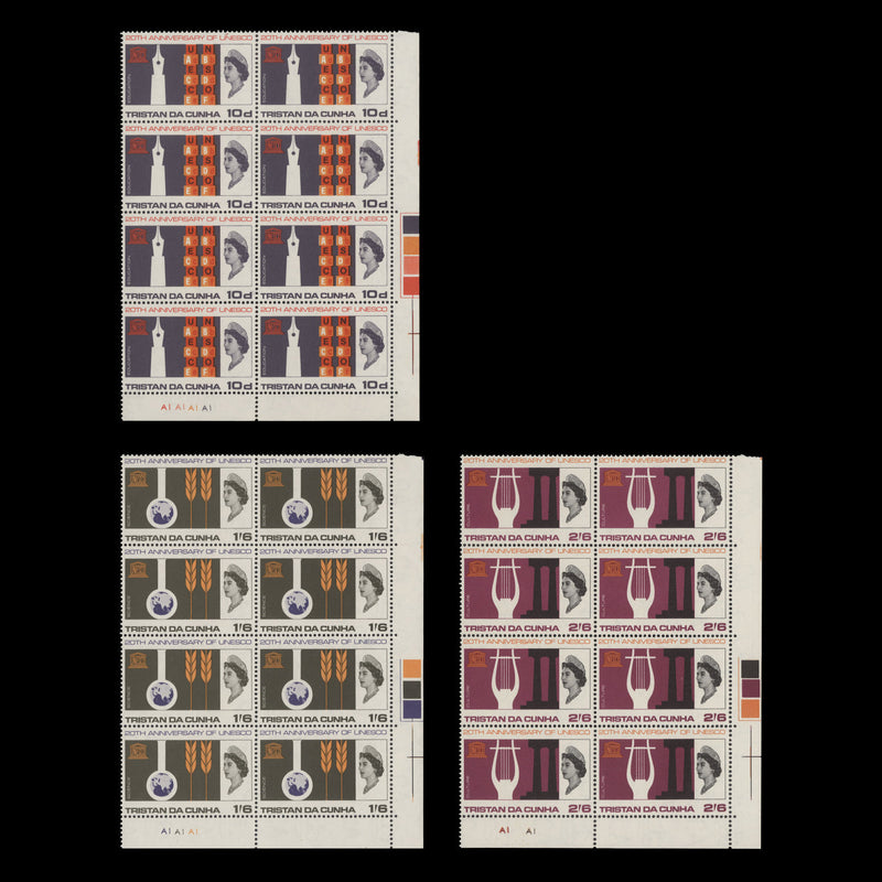 Tristan da Cunha 1966 (MNH) UNESCO Anniversary plate blocks