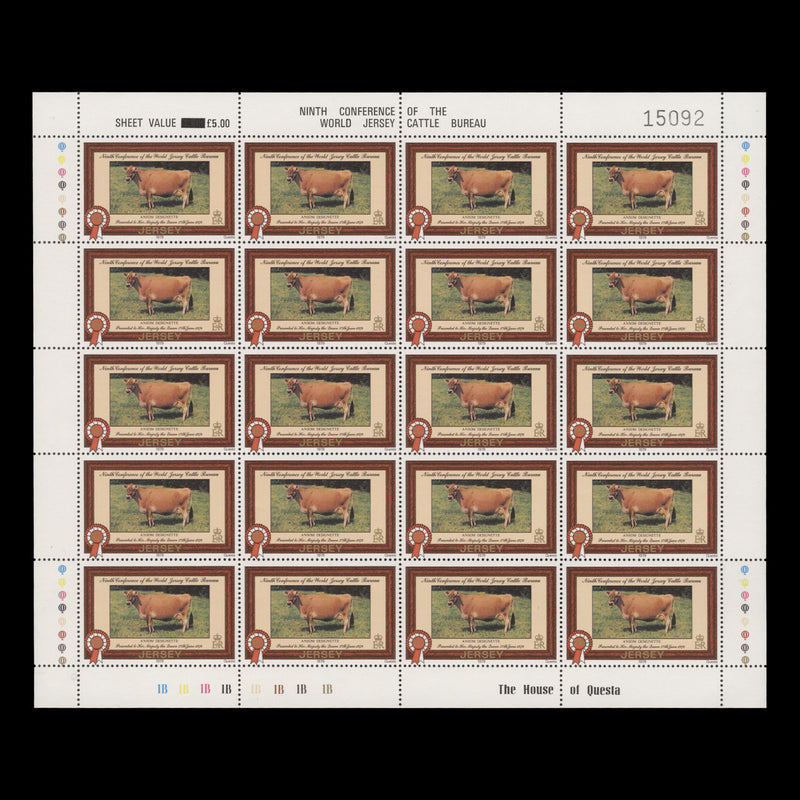 Jersey 1979 (MNH) Cattle Conference panes of 20 stamps