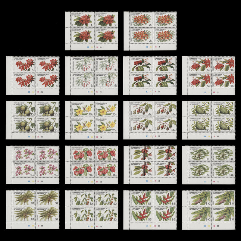 Dominica 1981 (MNH) Plant Life Definitives plate blocks