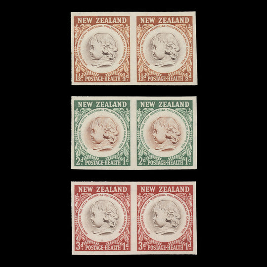 New Zealand 1955 Children's Health Camps imperf proof pairs