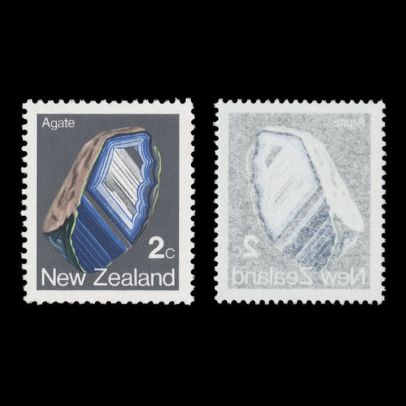 New Zealand 1982 (Variety) 2c Agate with grey and blue offset