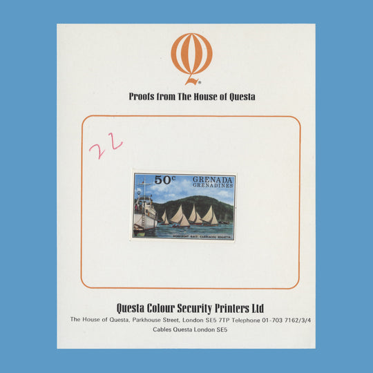 Grenadines of Grenada 1976 Tourism/Workboat Race imperf proof