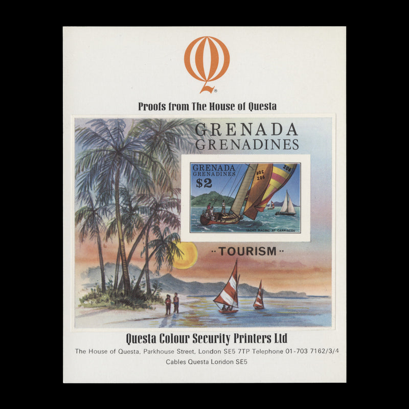 Grenadines of Grenada 1976 Tourism/Yacht Racing imperf proof miniature sheet