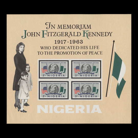 Nigeria 1964 (MNH) Kennedy Memorial miniature sheet
