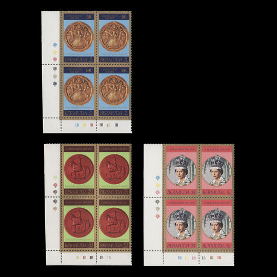 Bermuda 1978 (MNH) Coronation Anniversary plate blocks