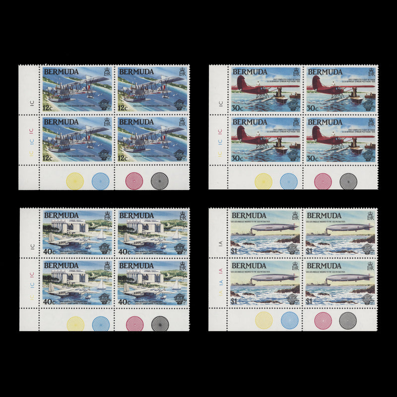 Bermuda 1983 (MNH) Bicentenary of Manned Flight light/plate blocks