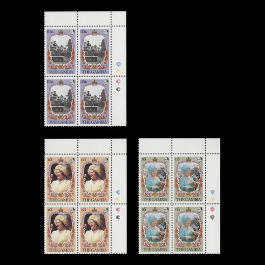 Gambia 1985 (MNH) Life & Times of the Queen Mother traffic light blocks