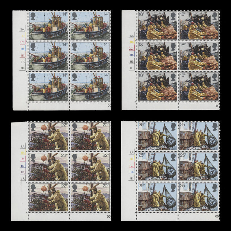 Great Britain 1981 (MNH) Fishing Industry cylinder dot blocks