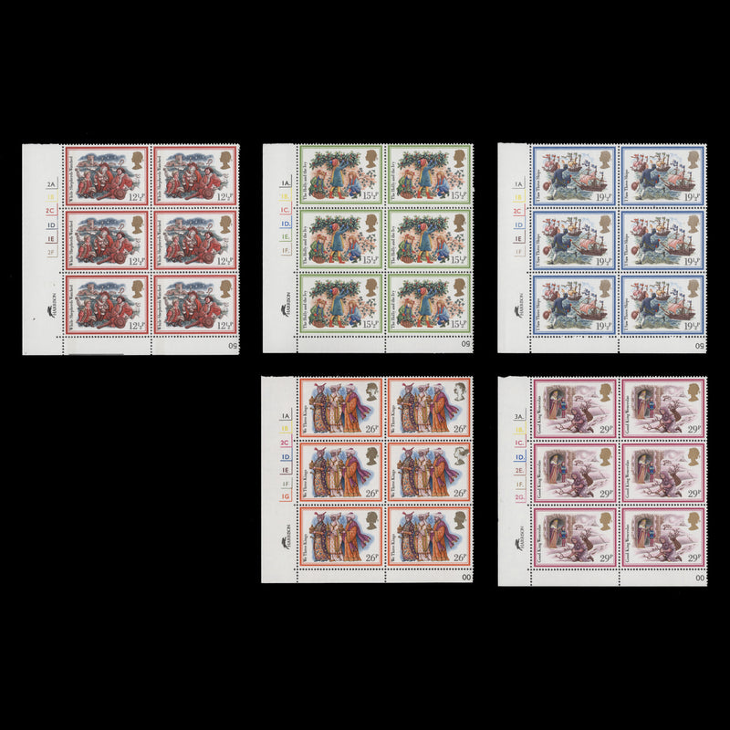 Great Britain 1982 (MNH) Christmas cylinder blocks