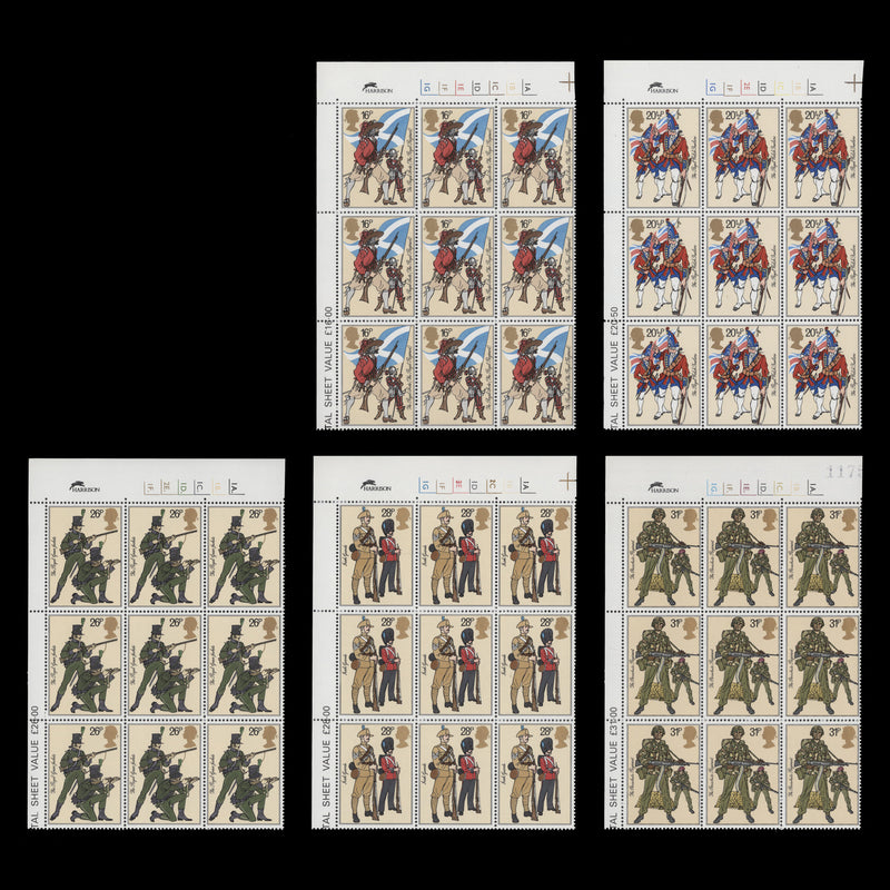 Great Britain 1983 (MNH) British Army Uniforms cylinder blocks