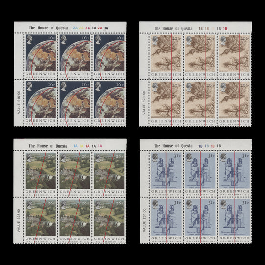 Great Britain 1984 (MNH) Greenwich Meridian Centenary plate blocks