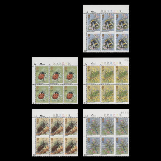 Great Britain 1985 (MNH) Insects cylinder blocks