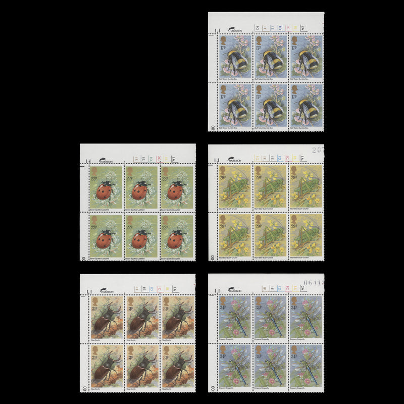 Great Britain 1985 (MNH) Insects cylinder blocks