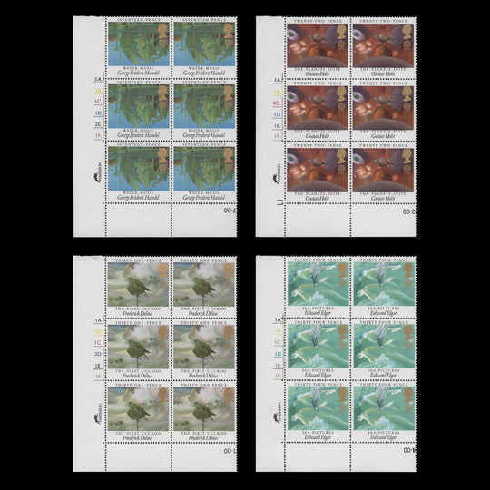 Great Britain 1985 (MNH) British Composers cylinder blocks