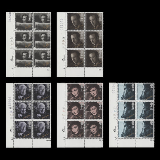 Great Britain 1985 (MNH) British Film Year cylinder dot blocks