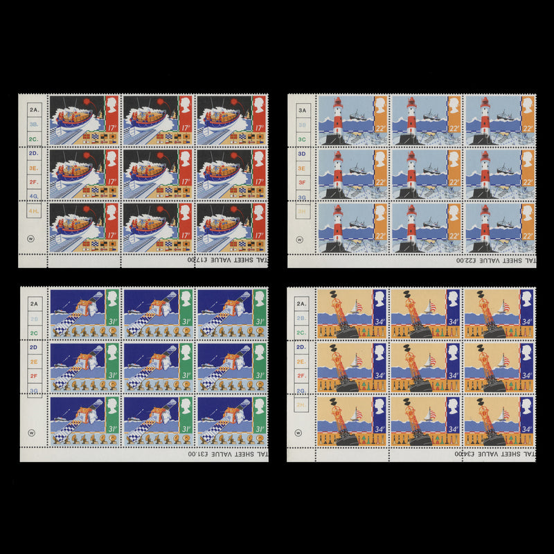 Great Britain 1985 (MNH) Safety at Sea plate blocks