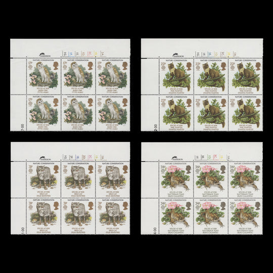 Great Britain 1986 (MNH) Nature Conservation cylinder dot blocks
