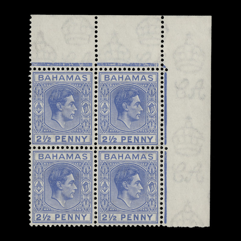 Bahamas 1938 (MNH) 2½d Ultramarine block