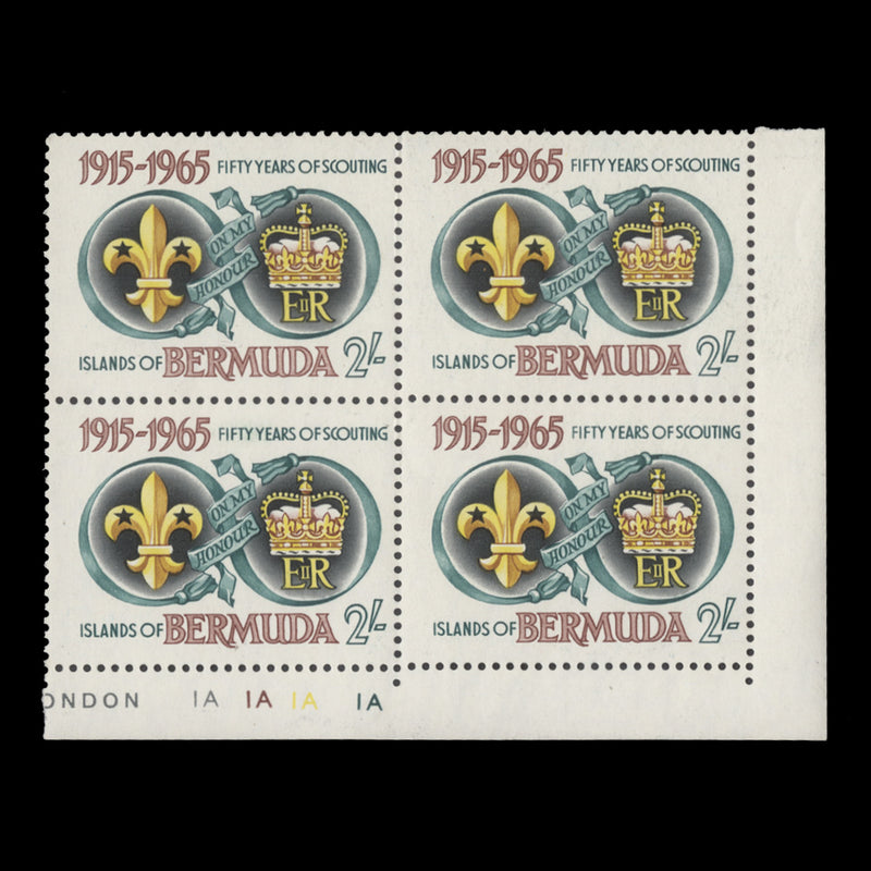 Bermuda 1965 (MNH) Scouting Anniversary plate block