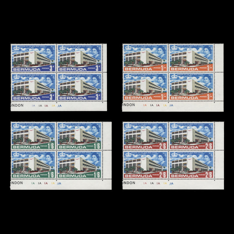 Bermuda 1967 (MLH) Opening of General Post Office plate blocks