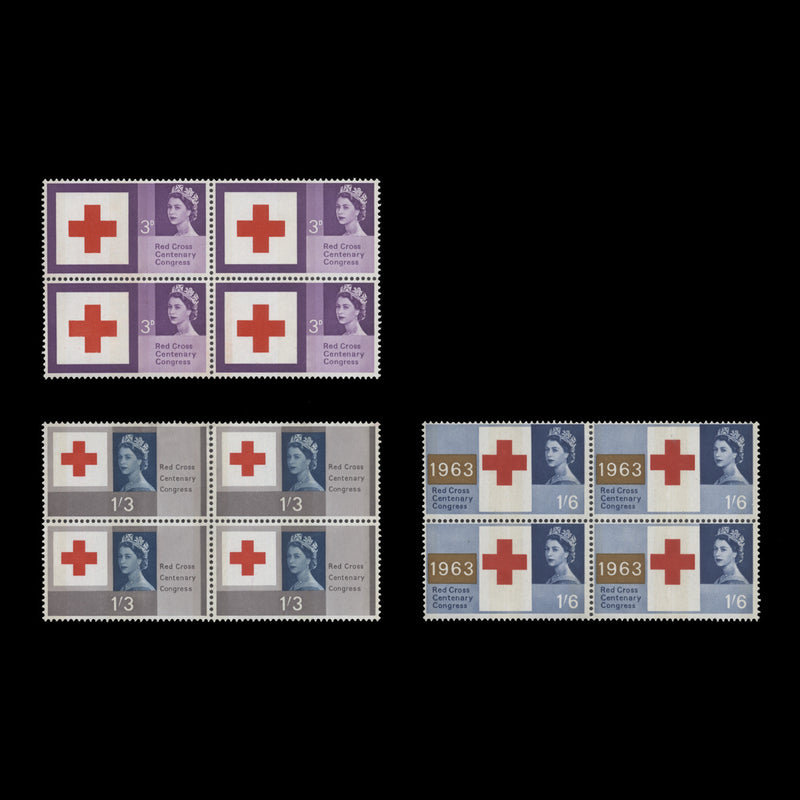 Great Britain 1963 (MNH) Red Cross Centenary phosphor blocks