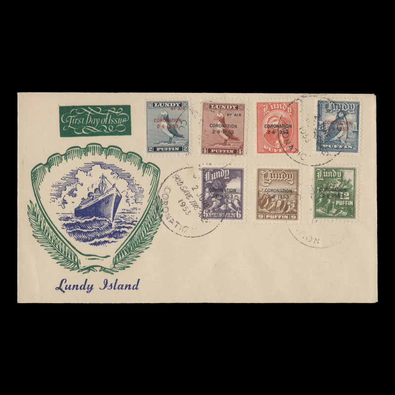 Lundy Island 1953 Coronation first day cover